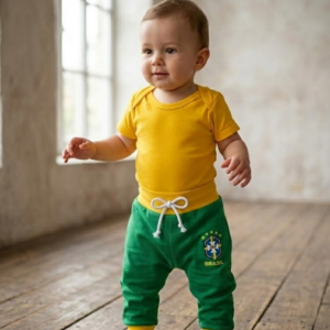 Calça Saruel Brasil Verde e Amarelo P a GG
