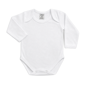 Body Bebê Manga Longa Liso P M G GG Basikinhos Branco